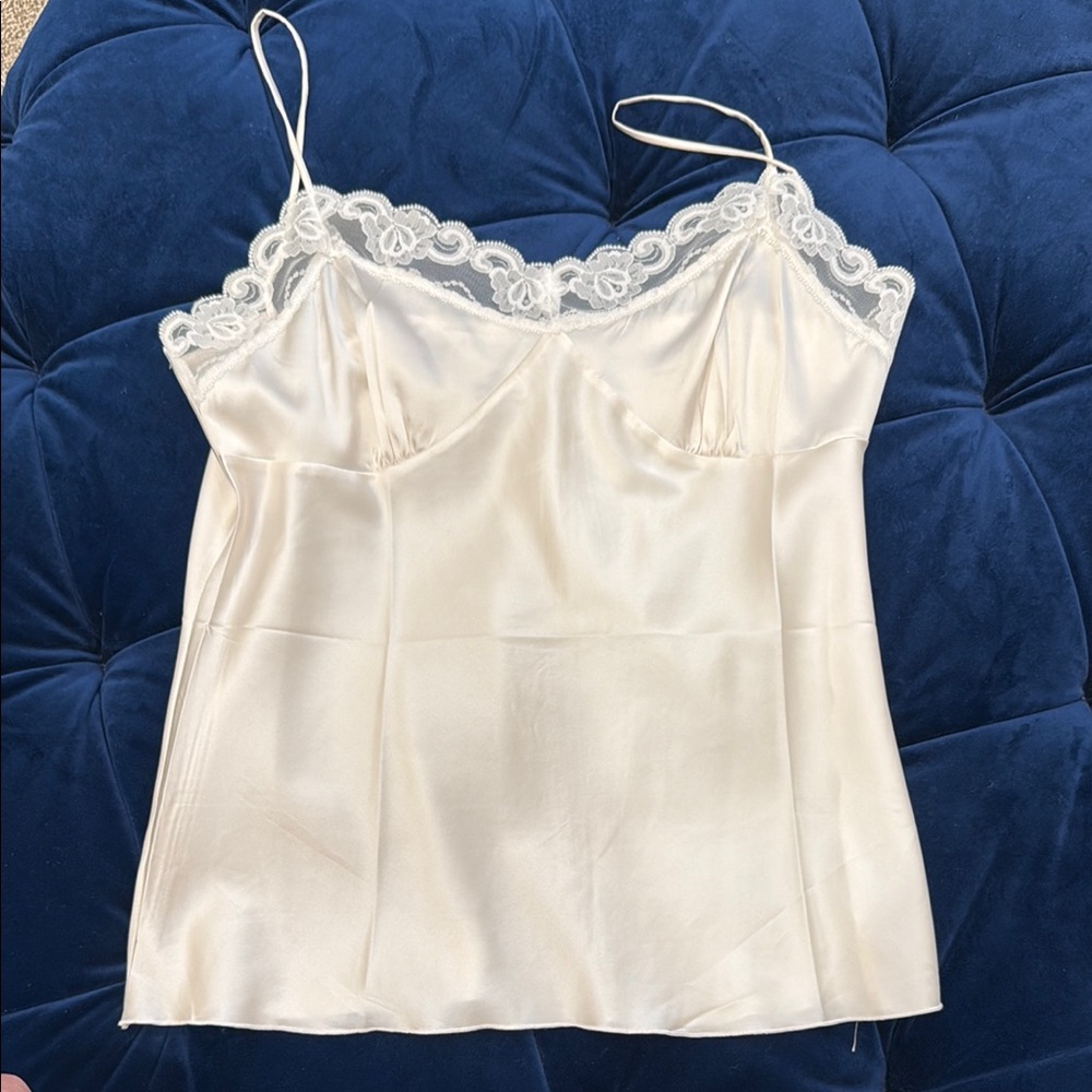Trina Turk Cream Camisole with Lace Trim